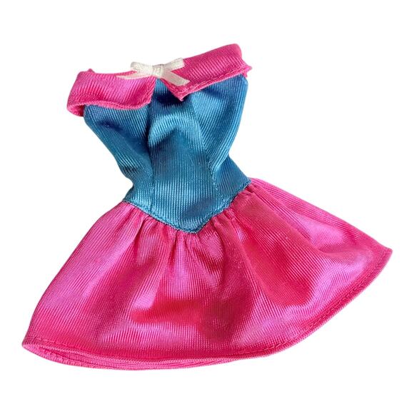 Barbie Doll Dress Black Label Pink Blue Strapless Mini Party Fashion Clothes Tag - Picture 1 of 4